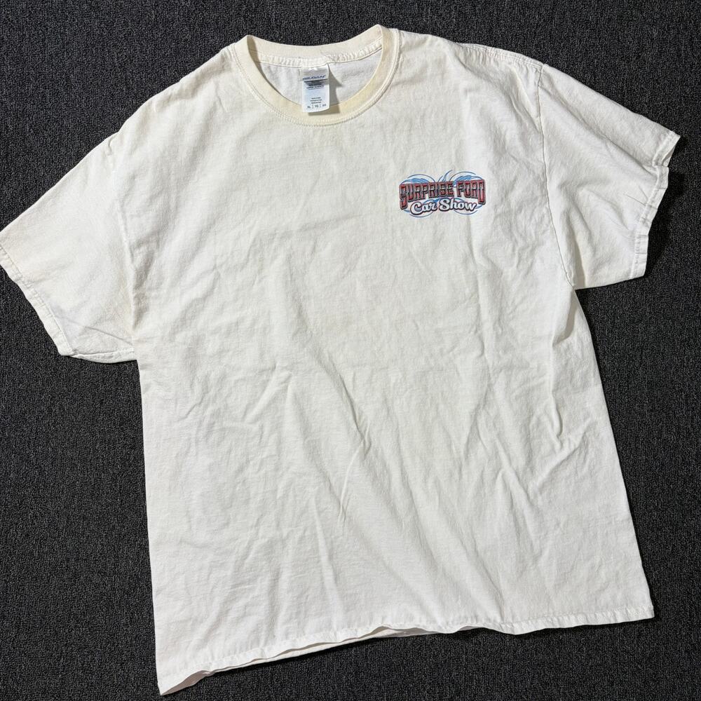 Vintage Y2k White Surprise Ford Car Show Graphic Tee Short Sleeve XL - Picture 2 of 5